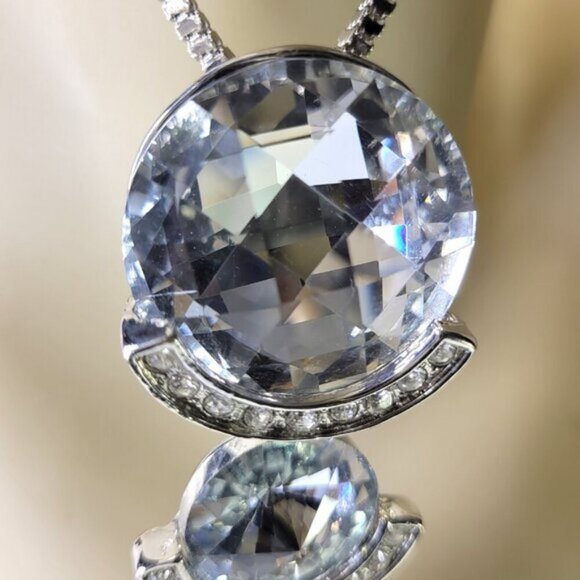 Crystal Teardrop Pendant Necklace STATEMENT Crystal Pendant Necklace - Picture 12 of 13